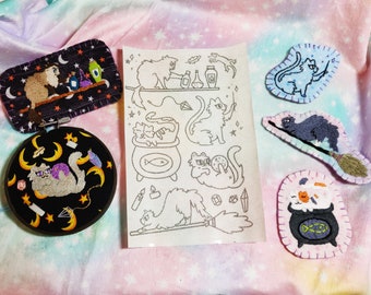 PDF DIY Embroidery Flash Sheet Magic Cats Edition!