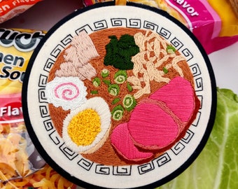 Made to Order Ramen Bowl Hand Embroidery