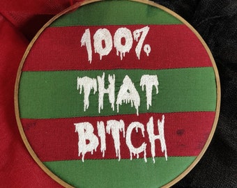 Nightmare of Elm Street Lizzo Quote Freddy Krueger Sweater Embroidery
