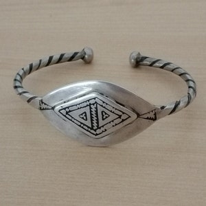 Berber Tuareg Diamond Shaped Amulet Cuff Bracelet