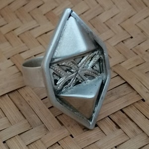 Vintage Berber Tuareg Silver 'Diamond' Ring