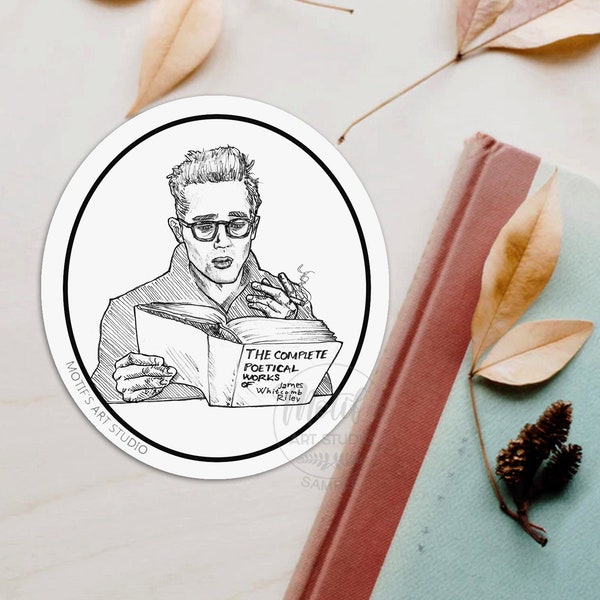 James Dean Sticker, Old Hollywood Pen Drawing