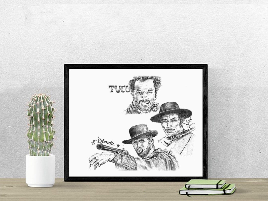 The Good, the Bad, and the Ugly Drawing, Pencil Portrait Art Print - Etsy
