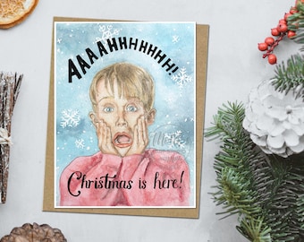 Home Alone Christmas Card, Holiday Greeting Card, Custom Christmas Card