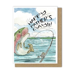 Cartão de Dia dos Pais Pescadores (em inglês ou espanhol)