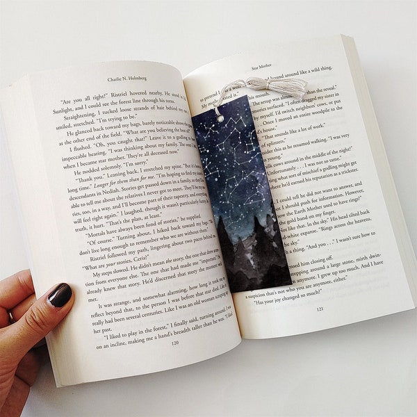 Constellation Bookmark with Tassel, Summer Constellations, Outdoors Theme, Camping