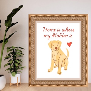 Golden Retriever Art Print: Dog Lover Wall Decor