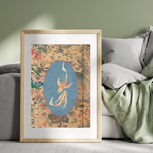 Vintage Koi Print, Japanese Art Print, Vintage Print, Printable Wall Art, Trendy Wall Art, Aesthetic Wall Art, Japanese Art Print, Koi Fish