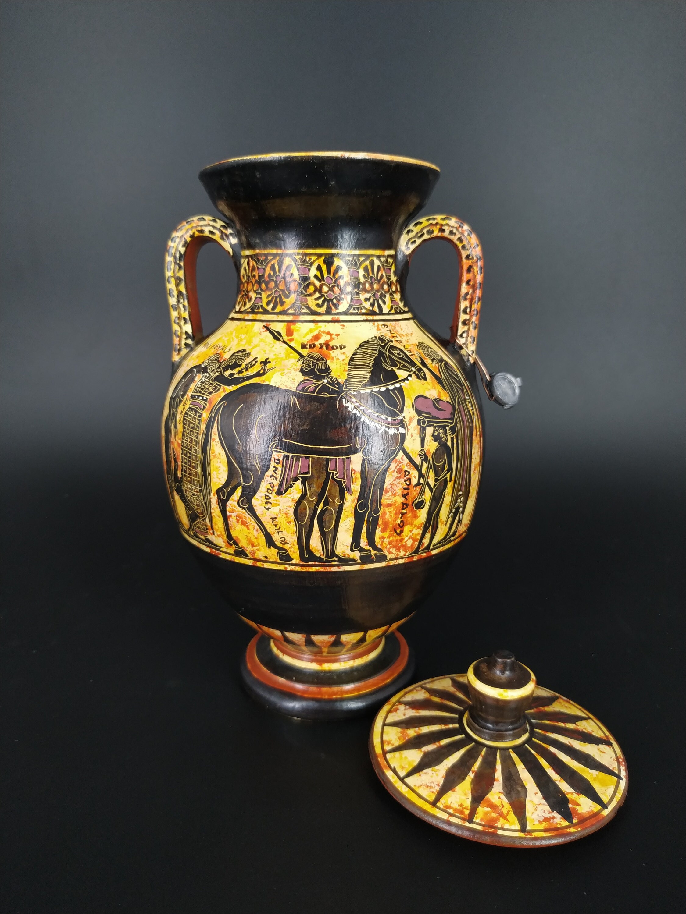 Exekias Amphora Black Figure Ceramic Vase Achilles And Ajax