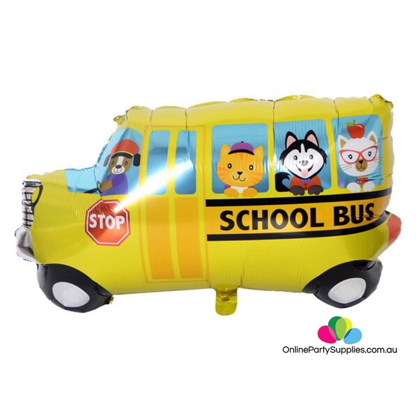 Jumbo School Bus Balloon / Back To School Decorations / First Day Of School Pictures / Transportation Vehicle Party / Birthday Party Balloon