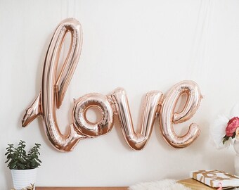 40 pouces Rose Gold Love Script Foil Balloon / Valentine’s Day Balloon / Wedding Decor / Bridal Shower / Birthday Party Balloon / Baby Shower