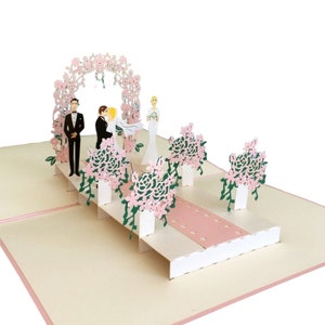 Romantic Wedding With Bridesmaid and Best Man Pop Up Card / Wedding Pop Card / 3D Wedding Invitations Card / Pop Up Card / Groomsman Gift