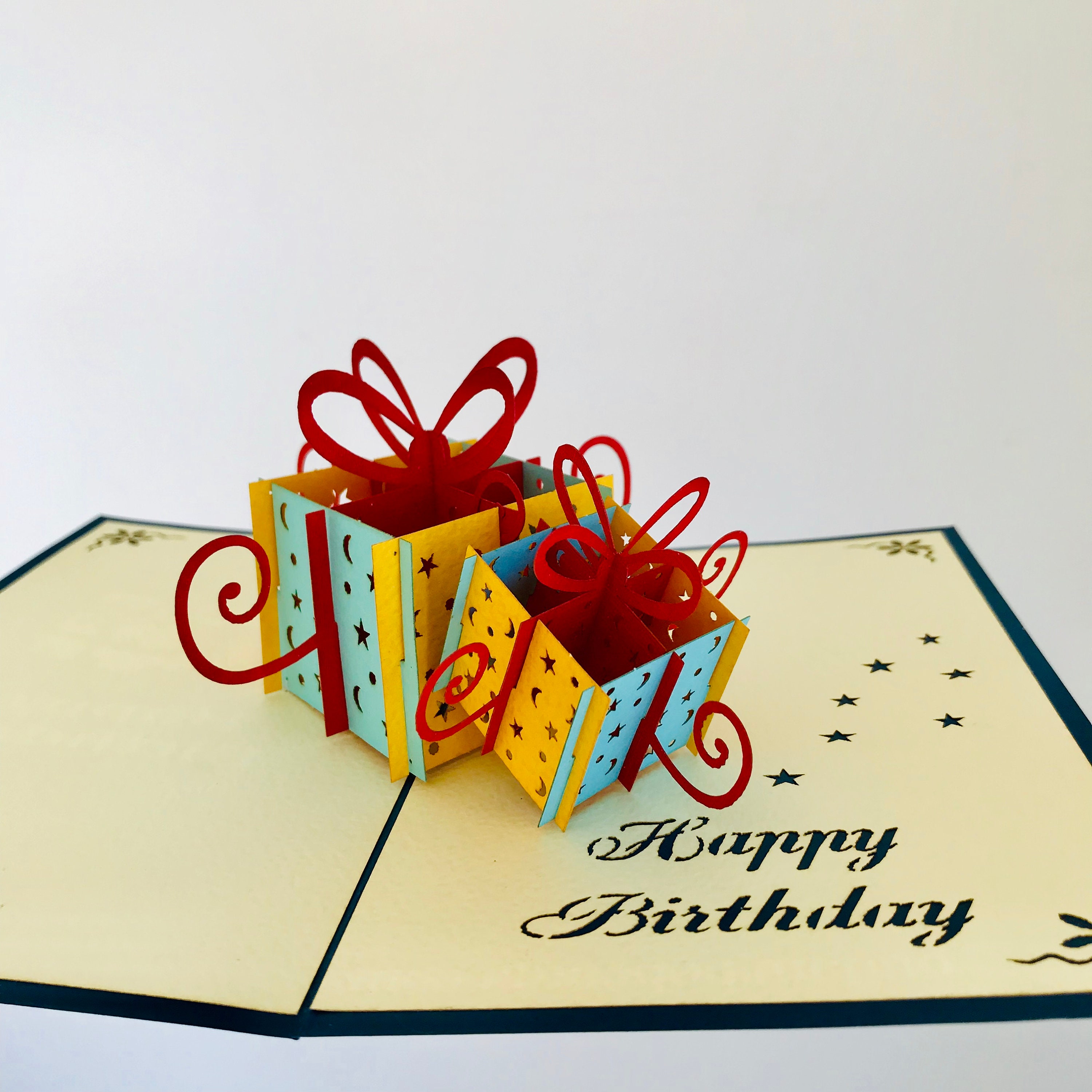 Kommuner Gnide Nerve Happy Birthday Present Boxes Pop up Greeting Card Pop up - Etsy