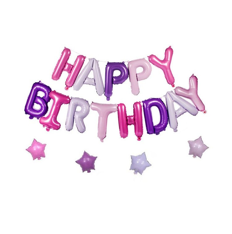 17pcs 16 Inch HAPPY BIRTHDAY Foil Balloon Banner Kit Rainbow Party Princess Unicorn Girl/'s Birthday Party Fantasy Unicorn