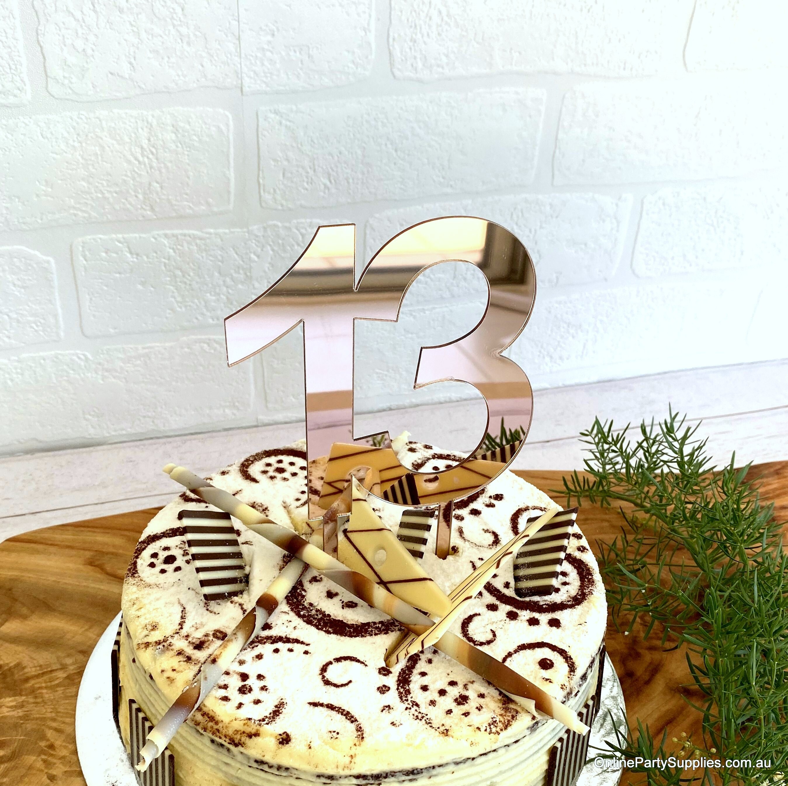 Number 13 Cake Topper, 13th Birthday Cake Decor, Thirteenth Birthday  Celebration, Acrylic Rose Gold Mirror Topper, 13th Cake Decorations - Etsy
