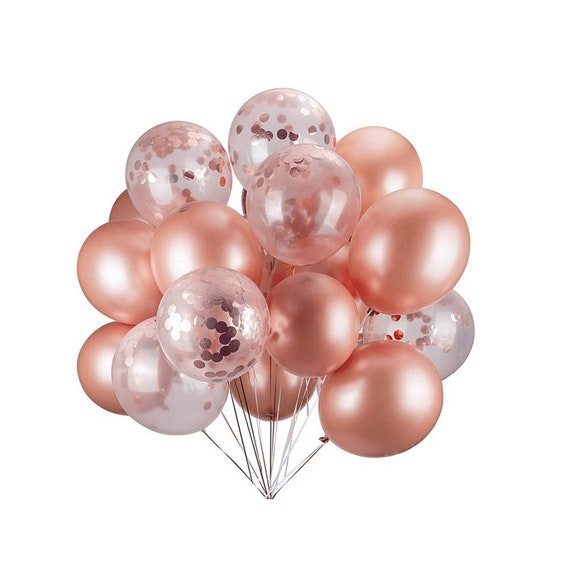 20PCS 12" Confetti Latex Balloons Rose Gold Helium Birthday Wedding Hen Party UK