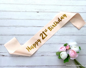 Happy 21st Birthday Sash, Birthday Celebrations, Happy Birthday Sash, Birthday Gift Ideas, Girls Night, Party Sash, Birthday Gift for Her