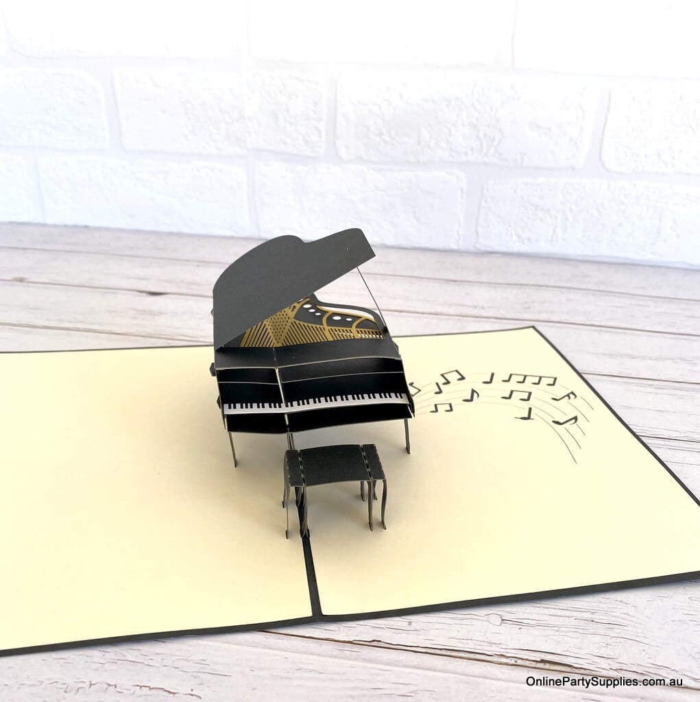 Carte pop-up pour piano à queue, carte d'anniversaire 3D, carte pop pour  instrument de musique, carte pop-out, carte pour musiciens, cadeau pour  pianiste, thème musical -  France