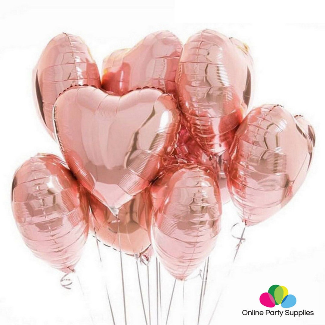 Bouquet di palloncini foil a forma di cuore in oro rosa da 18 per San  Valentino, matrimonio, addio al nubilato, anniversari, festa di compleanno,  fidanzamento, addio al nubilato -  Italia