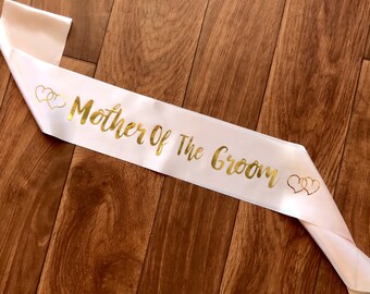 Champagne Pink Mother Of The Groom Satin Sash / Bride to Be Sash / Bridal Shower Sash / Future Mrs Sash / Bachelorette Sash /Bride Accessory