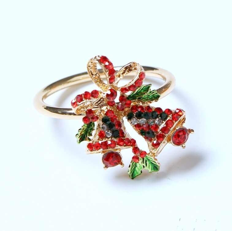 Metal Rhinestone Christmas Napkin Ring Holiday Table Setting Etsy