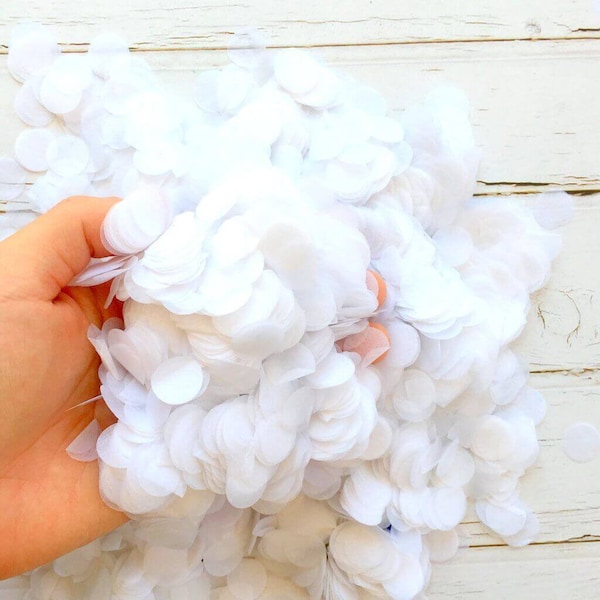 20g Tissue Paper Round White Confetti, Throwing Confetti, Baby Shower Table Scatters, Wedding, Bachelorette, Bridal Shower Party Decor