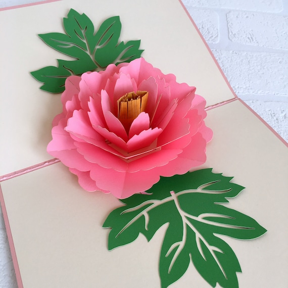 Mother's Day Pop Up Card Roses 3D Handcrafted Special Unique Gift Card 