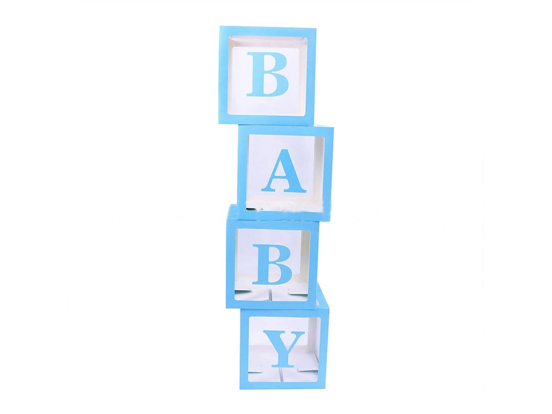 3Pcs/Set ONE Balloon Box Cube Clear Boxes Baby Shower Party Reveal  Decorations