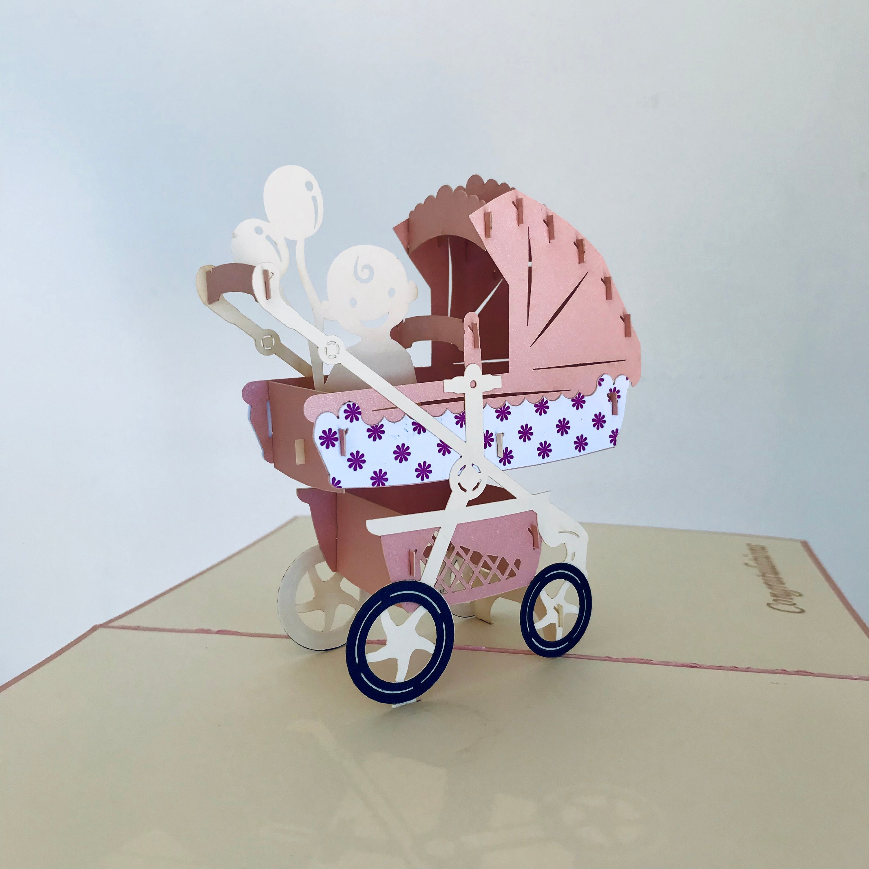 Pop up Baby Shower Card 3D Gift Card 