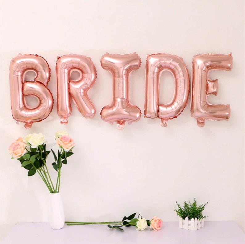 Rose Gold BRAUT Folienballon Banner / Junggesellinnenabschied / Brautparty Ballon / Hochzeitsdekor / Junggesellinnenabschied / Verlobungen Bild 1