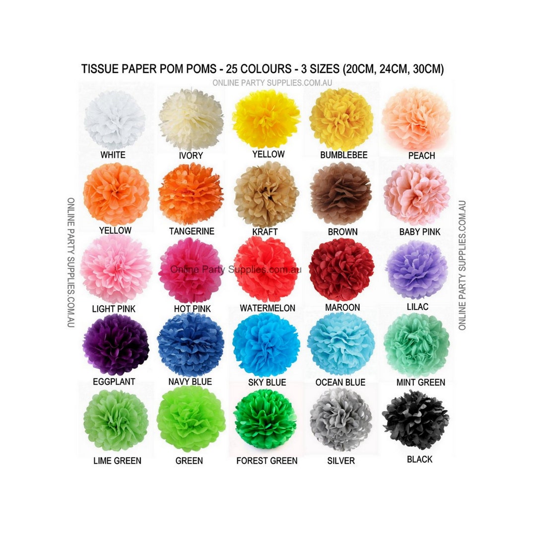 Tissue Paper Pom Poms Pom Pom Garlands Wreath Wedding Hen Etsy