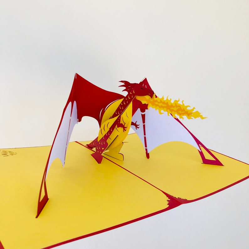 Pop up Card 3D Cards 3D Special Gift Card Pop up Birthday Card Pop Up Dragon 3D Dragon Card Mystical Fire Breathing Dragon Pop Up Card