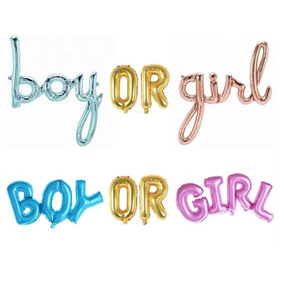 BOY OR GIRL Gender Reveal Balloon Banner Bunting