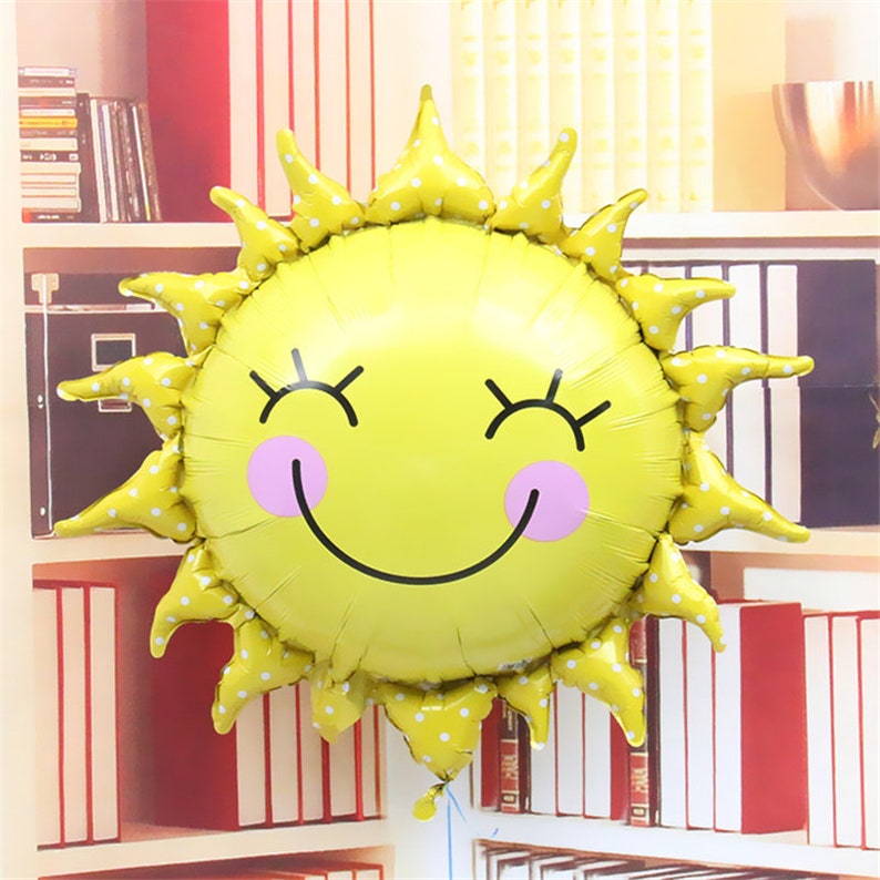 Large 29 Sunshine Balloon / Happy Sun Balloon / Smiling Sun Balloon Rainbow and Sunshine Party Decor / Baby Shower Decor/ Birthday Balloons image 2