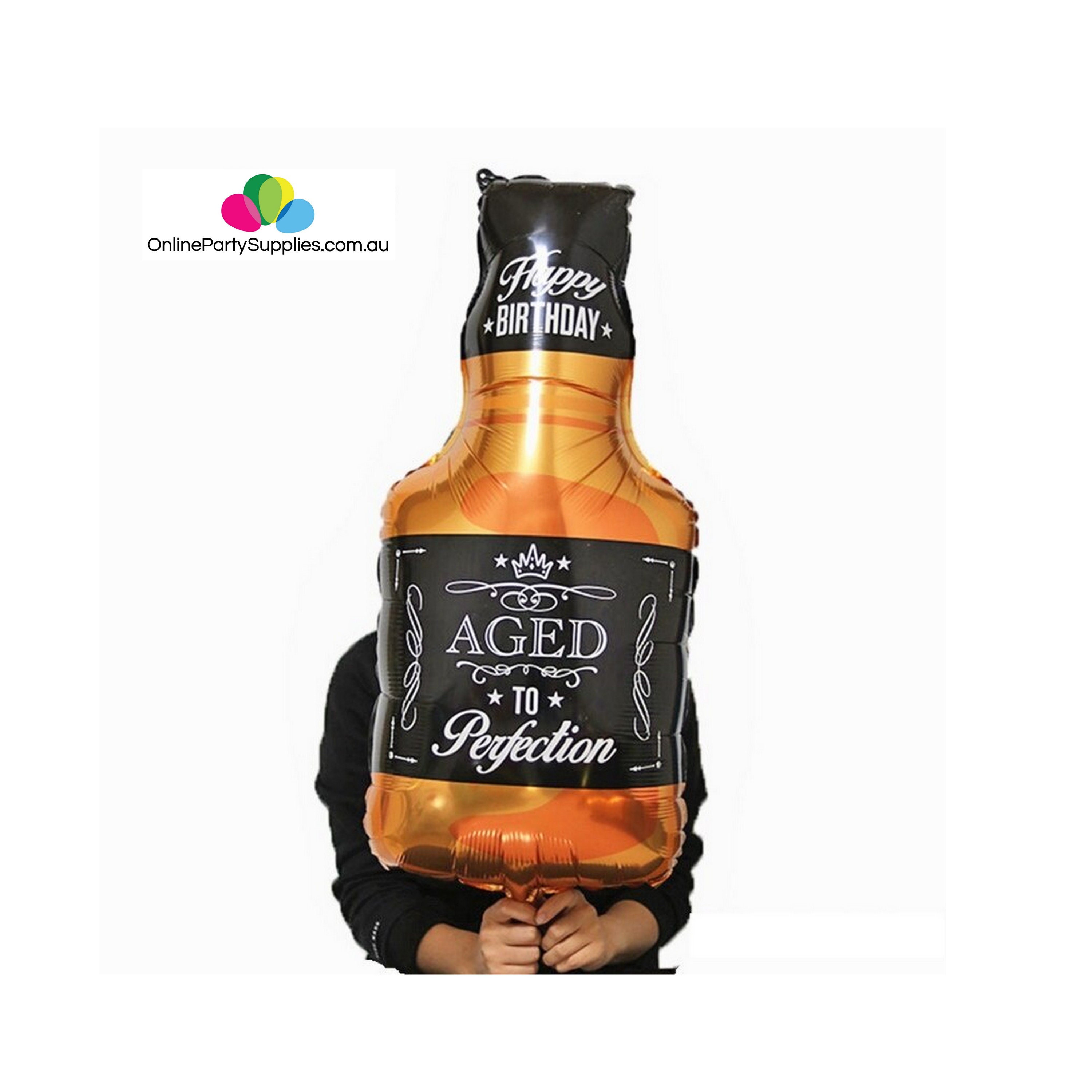 Aged To Perfection Whiskey Bottle Shaped 34 Inch Foil Balloon
