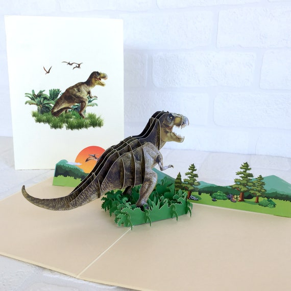 3d bottle cards,t-rex,prehistoric,trees,triceratops,history,colourful,pop out card,3d gift card,handmade card,3d,gift card,dinosaur