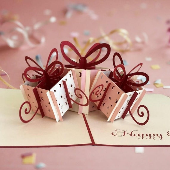 Handmade Happy Birthday Card / 3D Pop Up Card / Pop Up Greeting