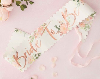 Floral Bride To Be Sash in Gift Box