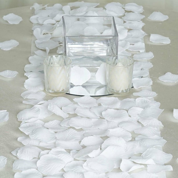 WHITE SILK ROSE PETALS FLOWER TABLE DECORATION CONFETTI WEDDING PARTY 