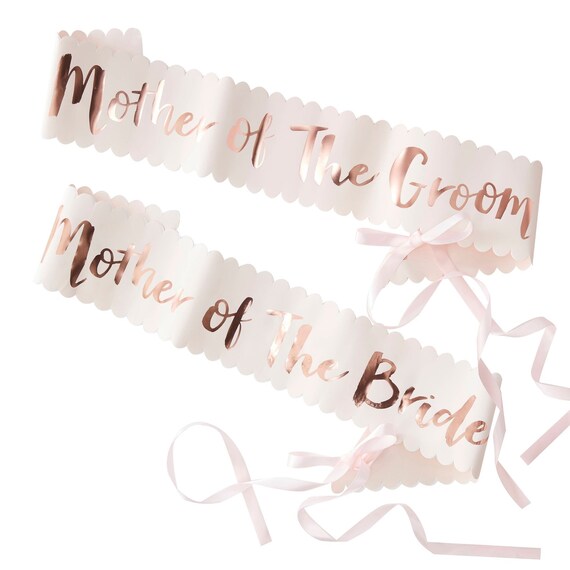 mother of the bride sash rose gold