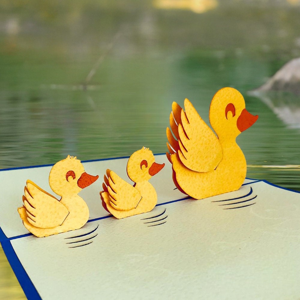 Paper Duck Pop up Card 3D Changeable Clothes Pop up Card for