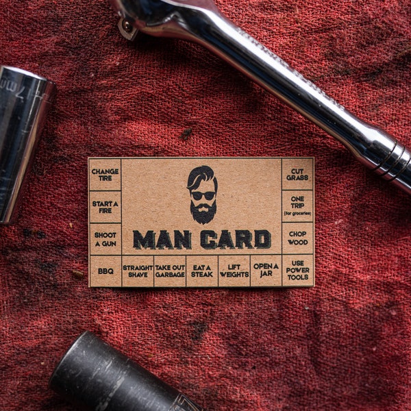 Man Card Game Official Fathers Day Funny Christmas Stocking Stuffer Gag Gift Eco Kraft Paper (For All Ages) Men Challenge For Guys