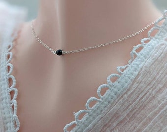 Blue Sapphire 925 Sterling Silver Choker Necklace, Blue Genuine Gem Necklace,  Reiki Jewelry