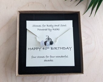 40th Birthday Gift, Natural Gemstone Necklace, Dainty Sterling Silver Jewelry, Gift for Her