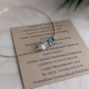 Custom Gemstone Necklace in 14k Gold Filled, Personalized Crystal Reiki Jewelry, Pick from 23 Stones image 2