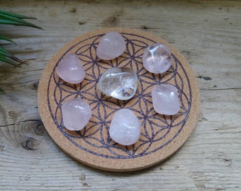 Love and Harmony Crystal Office Grid, Gift for Coworker, Crystal Mini Grid Set Powered by Reiki