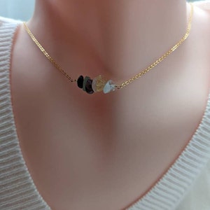 Custom Gemstone Necklace in 14k Gold Filled, Personalized Crystal Reiki Jewelry, Pick from 23 Stones image 3