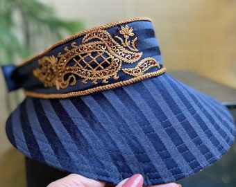 Sombrero de playa. Visera para mujer. Sombrero de verano. Visera bordada. Gorras de golf para mujer. Visera deportiva. Visera para playa y piscina. Visera bordada a mano.