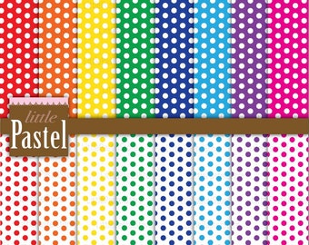 Polka Dot Printable sheets bright, 12"x12" Polka Dot Digital Paper, Dotted background pattern, scrapbook digital paper, INSTANT DOWNLOAD.