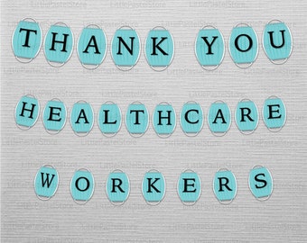 Appreciation Healthcare Workers Banner, Thank You Healthcare Workers Banner, Thank you Medical mask banner, INSTANT DOWNLOAD.